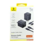Baseus 45W GaN6 Super Fast Charging Power Adapter with 100W C2C Cable (Pack of 2) - Image 3