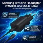 Samsung 25w 2 Pin PD Adapter with USB-C to USB-C Cable - Image 5